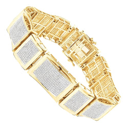 18 Carats Round Diamond Men Fine Bracelet Jewelry 14K Yellow Gold