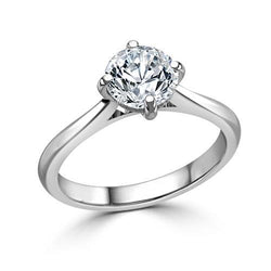 1.90 Carats Round Cut Gorgeous Real Natural Earth Mined Diamond Engagement Solitaire Ring