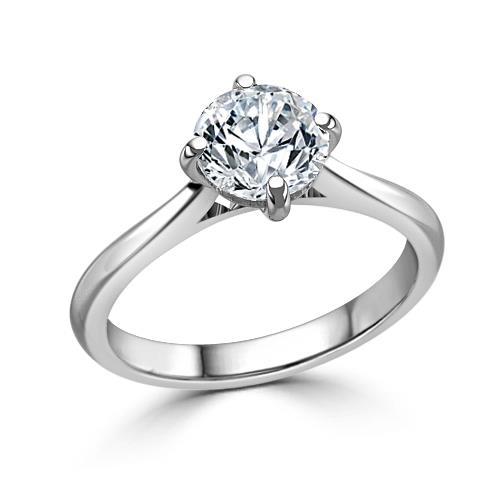  Gorgeous Lady’s White Gold Round Anniversary Solitaire Diamond Ring 