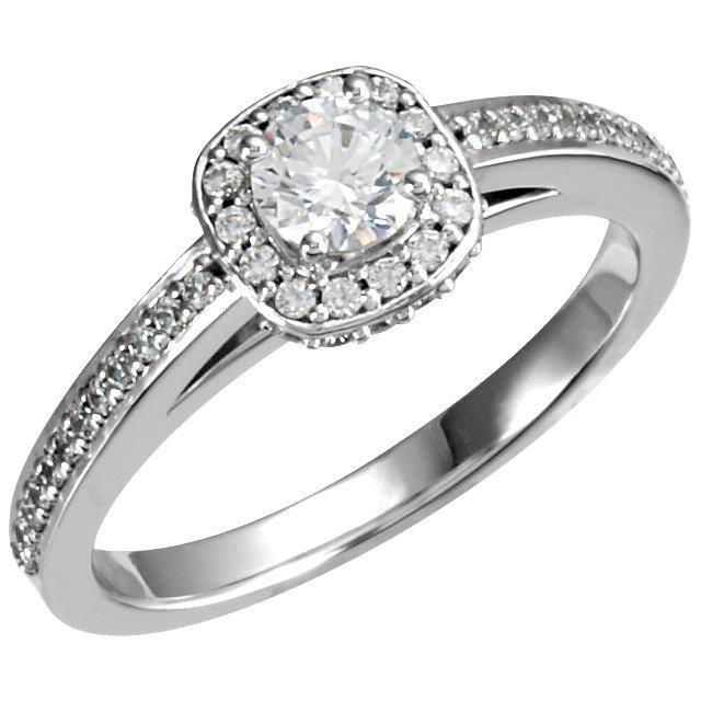 1.91 Carat Round Diamonds Solitaire With Accents Halo Ring Halo Ring
