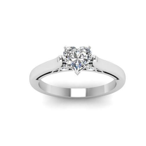   Fancy Princess Cut   Vintage Style White Gold Diamond Solitaire Ring 