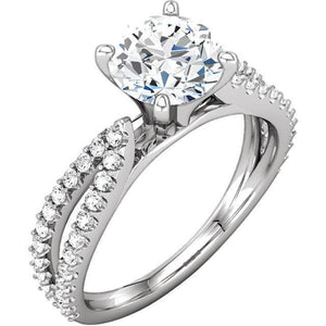  Round Diamonds Solitaire With Accents Solitaire Ring with Accents