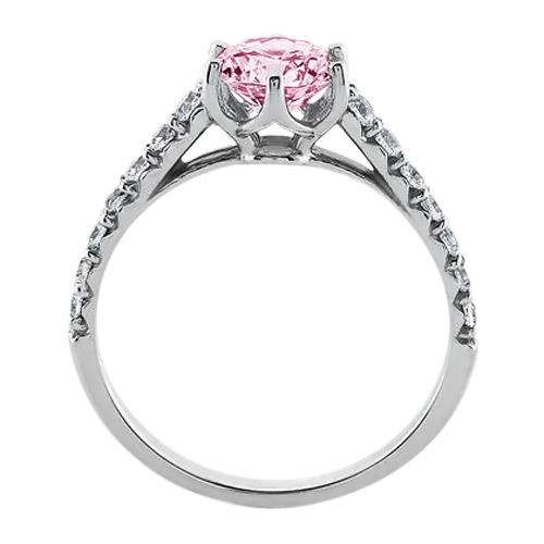 Prong Setting ladies  Round Pink Diamond Engagement Ring Gemstone Gemstone Ring