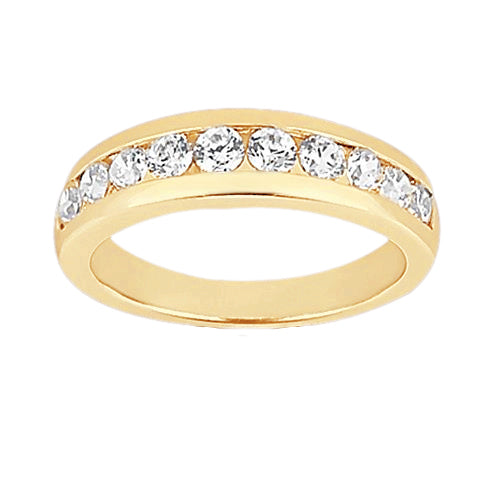 1 Carat Natural Earth Mined Diamond Wedding Band 14K Yellow Gold