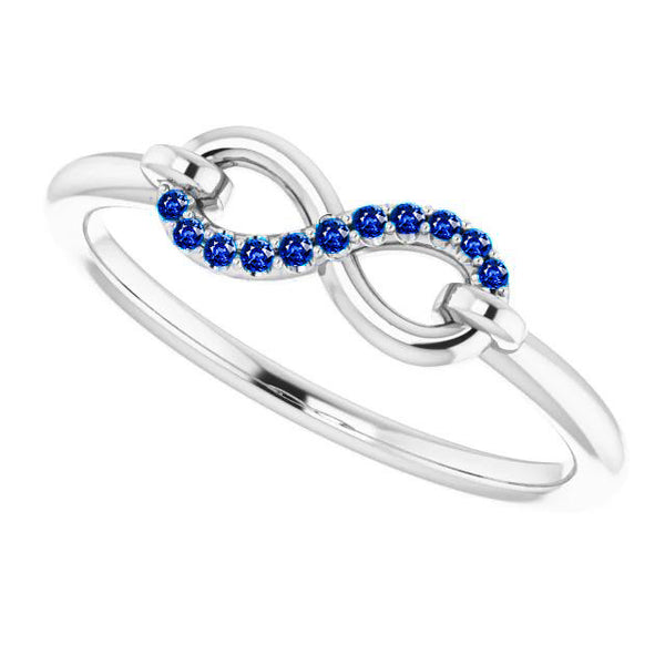 Gemstone Ring Blue Sapphire Promise Ring Infinity   White Gold   Jewelry  