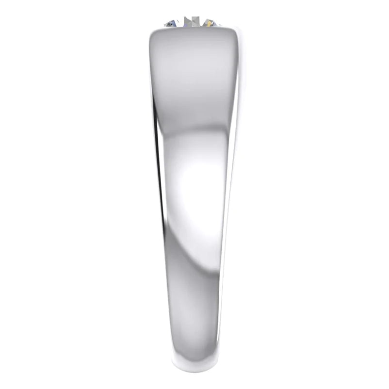 1 Carat Men Gypsy Solitaire Diamond Ring F Vs1  White Gold 14K