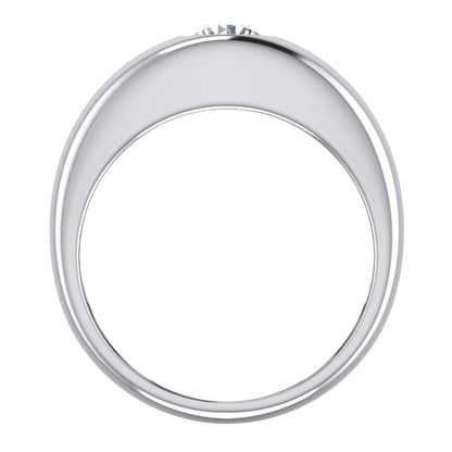 1 Carat Men Gypsy Solitaire Diamond Ring Round Diamond White Gold 14K