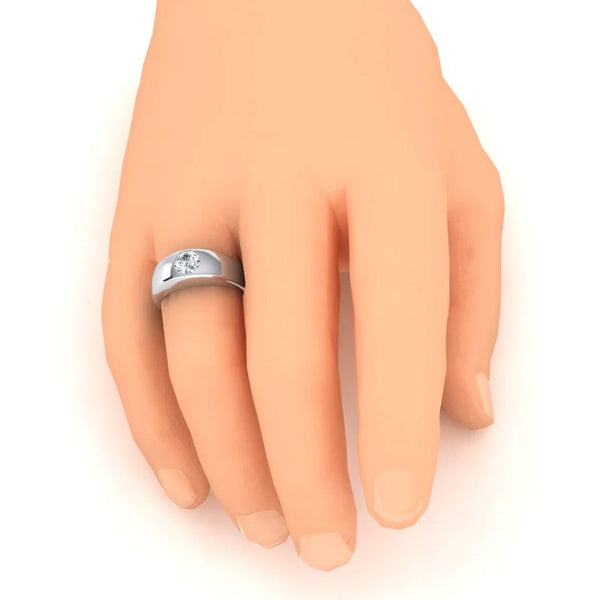  Solitaire Diamond Ring F Vs1 Round Diamond White Gold 14K