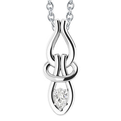 1 Carat Pear Old Cut Natural Earth Mined Diamond Pendant Solitaire White Gold 14K