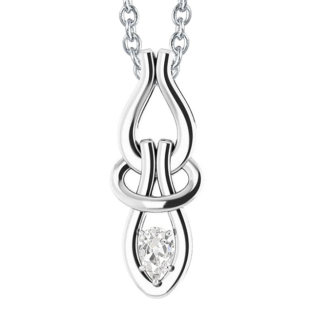 1 Carat Pear Old Cut Diamond Pendant Solitaire