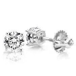  New High Quality Wedding Stud Earrings White Gold Diamond