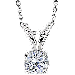 1 Carat Round Cut Diamond Necklace Pendant Solid Gold Fine Jewelry