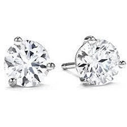 1 Carat Round Cut Solitaire Diamond Stud Earring 14K White Gold New