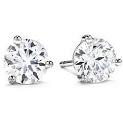 Fancy Princess Cut Vintage Style White Gold Diamond S Stud Earrings