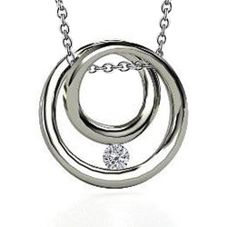 1 Carat Round Diamond Ladies Circle Necklace Pendant