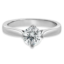 1 Carat Solitaire Cathedral Setting Round Diamond Wedding Ring