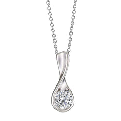 1 Carat Solitaire F VS1 Gorgeous Round Diamond Pendant Necklace WG 14K