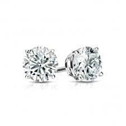 1 Carat Solitaire Round Natural Earth Mined Diamond Stud Lady Earring
