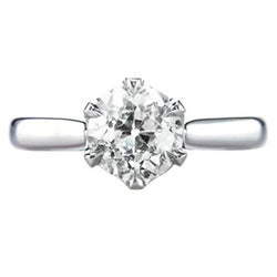 1 Carat Solitaire Round Prong Set Old Miner Natural Earth Mined Diamond Ring Jewelry