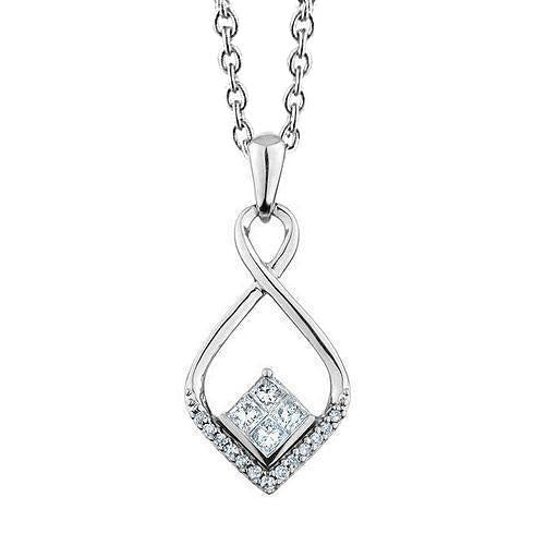 1 Ct Princess And Round Diamond Love Pendant 