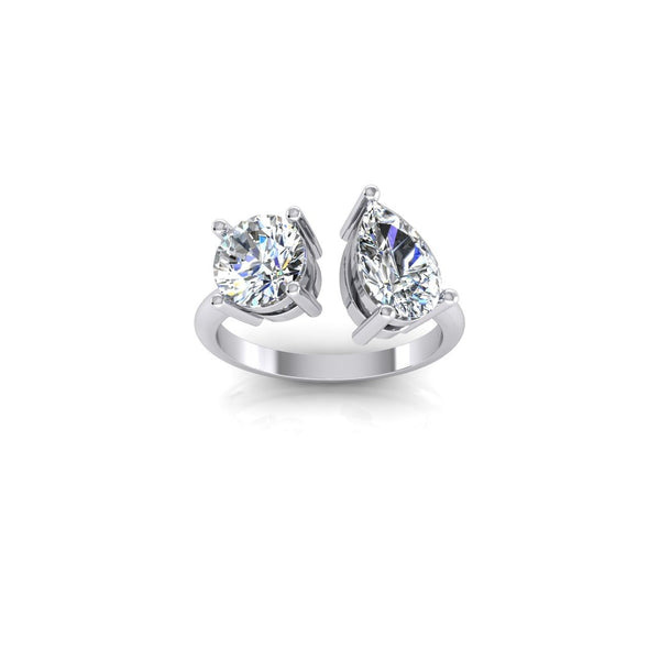  Unique Style White Sparkling Engagement White gold   Diamond Ring 
