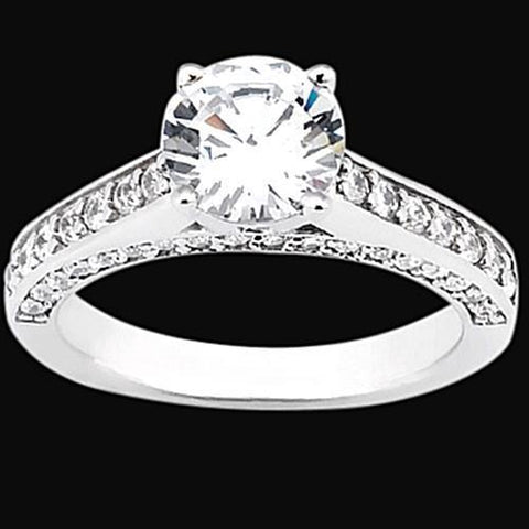 Fancy  Diamonds Solitaire With Accents Jewelry  Solitaire Ring with Accents