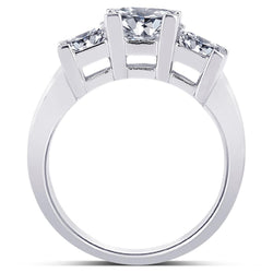 2.01 Carat Diamonds Three Stone Wedding Anniversary Ring Princess Cut