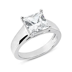 2 Carats Princess Diamond Solitaire Engagement Ring New