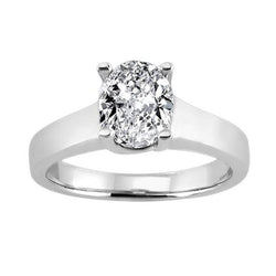 2 Carat Oval Diamond Solitaire Engagement Ring White Gold 14K