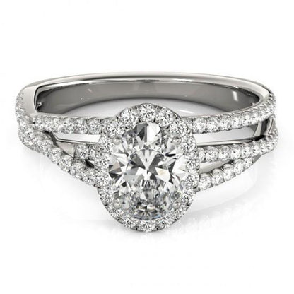 2 Carat Oval & Round Diamonds Fancy Ring Halo F Vvs1 Halo Ring