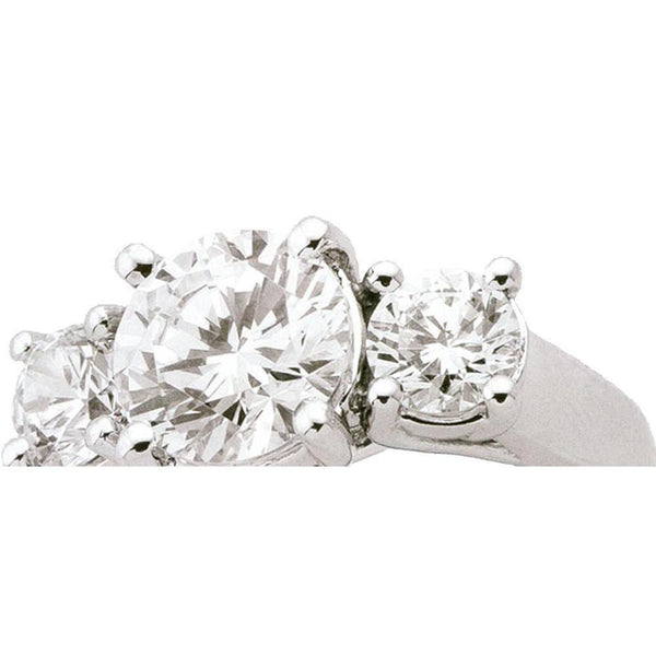 2 Carat Platinum Diamond Ring 3 Stone Natural Diamonds Three Stone Ring