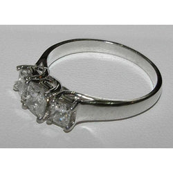 2.01 Carat Princess Cut Diamond Engagement Ring Three Stone Jewelry