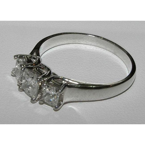 2 Carat Princess Cut Platinum Diamond Engagement Ring Three Stone Three Stone Ring