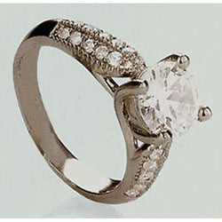 2 Carats Vintage Style Diamond Engagement Ring White Gold 14K