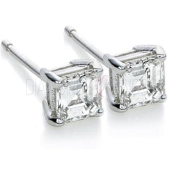 2 Carats Asscher Diamond Stud Women Earring