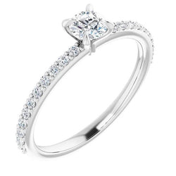 1.65 Carats Diamond Engagement Ring Four Prong White Gold 14K