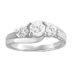 2 Carats Diamond Engagement Ring White Gold 14K Three Stone