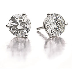 2 Carats Diamond Ladies Stud Earring White Gold 14K