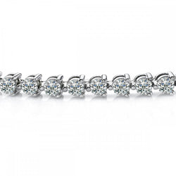 Real  6.75 Carats Diamond Round Lady Tennis Bracelet