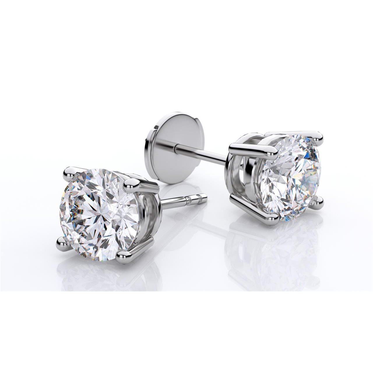 2 Carats Diamond Stud Earring White Gold 14K Stud Earrings