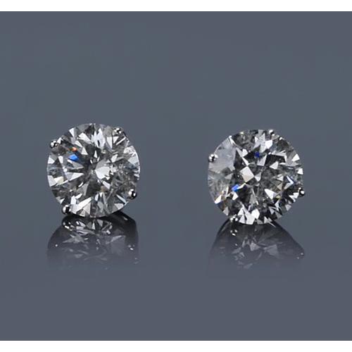 Women Jewelry Sparkling Unique  Stud Earrings White Gold Diamond 