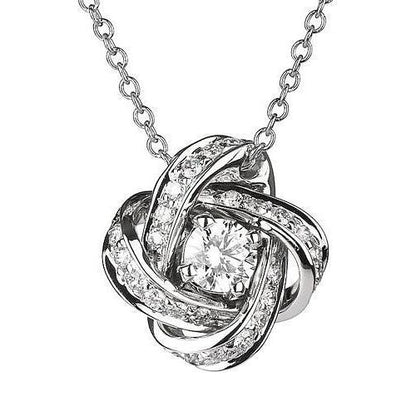 2 Carats Diamonds Pendant Necklace Ladies Gold Jewelry Pendant