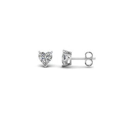 2 Carats Heart Shape Sparkling Real Natural Earth Mined Diamonds Studs Earring White Gold