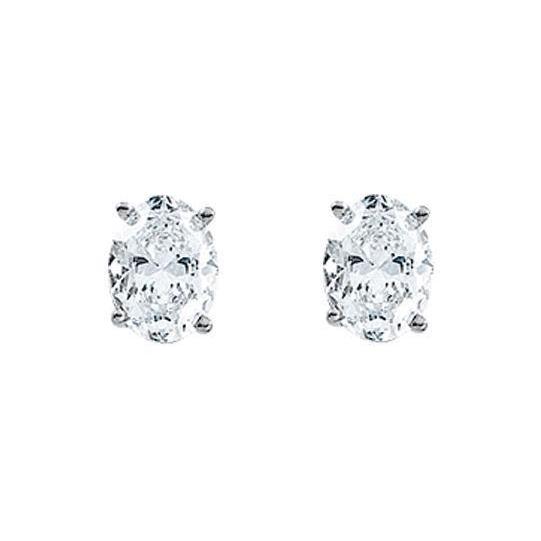2 Carats Oval Cut Diamond Stud Women Earring White Gold 14K New Stud Earrings