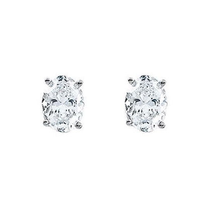 2 Carats Oval Cut Diamond Stud Women Earring White Gold 14K New Stud Earrings