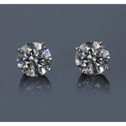 2 Carats Prong Round Lab Grown Diamond Stud Earrings