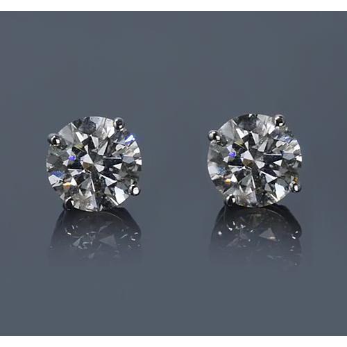 New Amazing  Prong Round Diamond  Stud Earrings