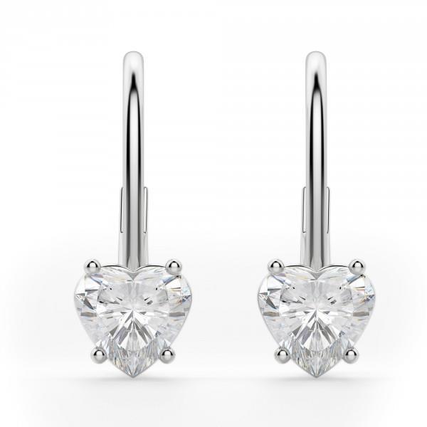 2 Carats Prong Set Heart Cut Diamond Women Earring Gold Jewelry Drop Earrings