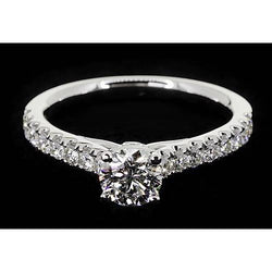 2 Carats Round Diamond Engagement Ring With Accents