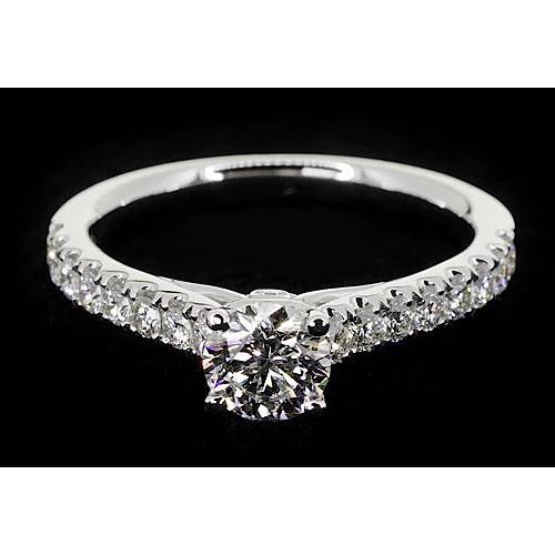  Round Diamond Setting Engagement Ring Solitaire With Accents Solitaire 